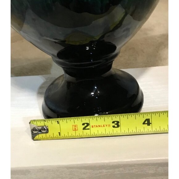 Blue Mountain Pottery Vase BMP Green Drip Glaze Double Handled MCM 12" Vintage - Picture 9 of 11